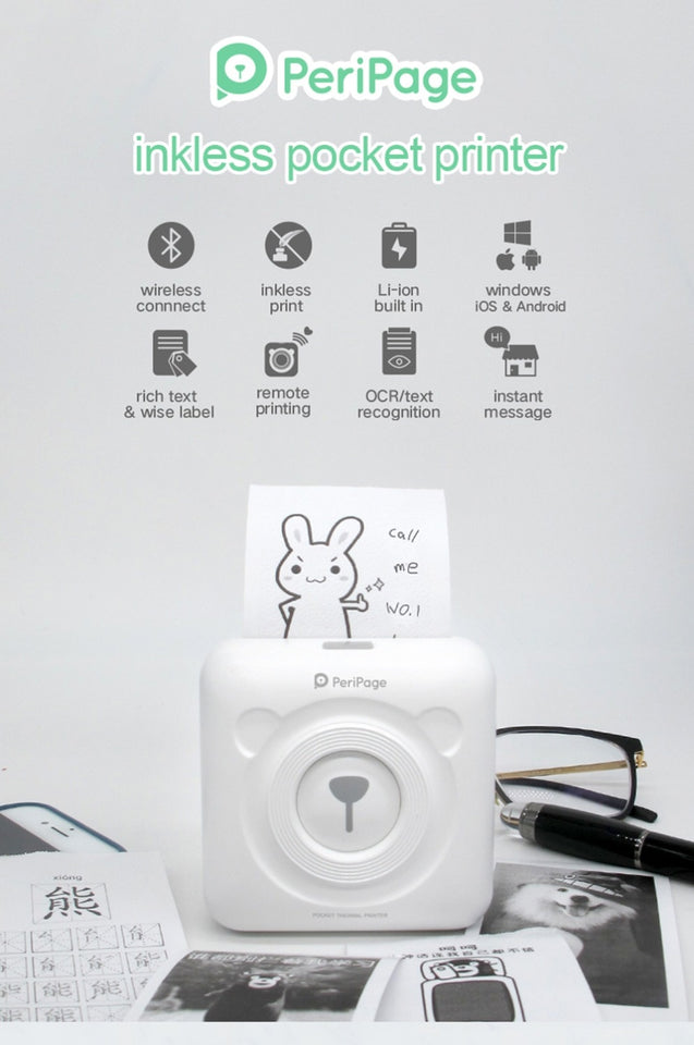 Impressora Térmica Portátil Sem Fio Bluetooth