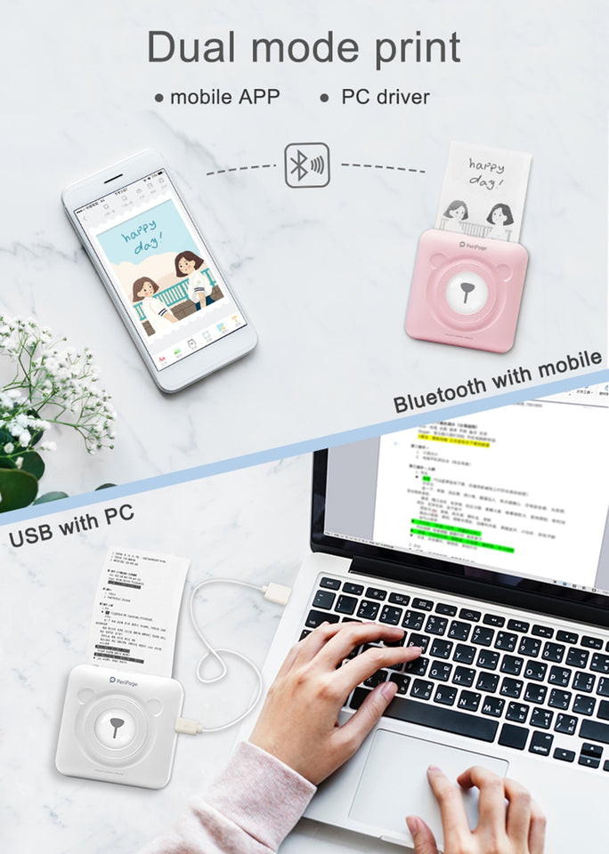 Impressora Térmica Portátil Sem Fio Bluetooth