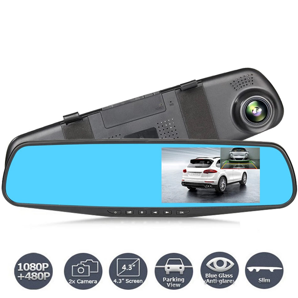 Retrovisor DualCam com Câmera de Ré e Visão Noturna